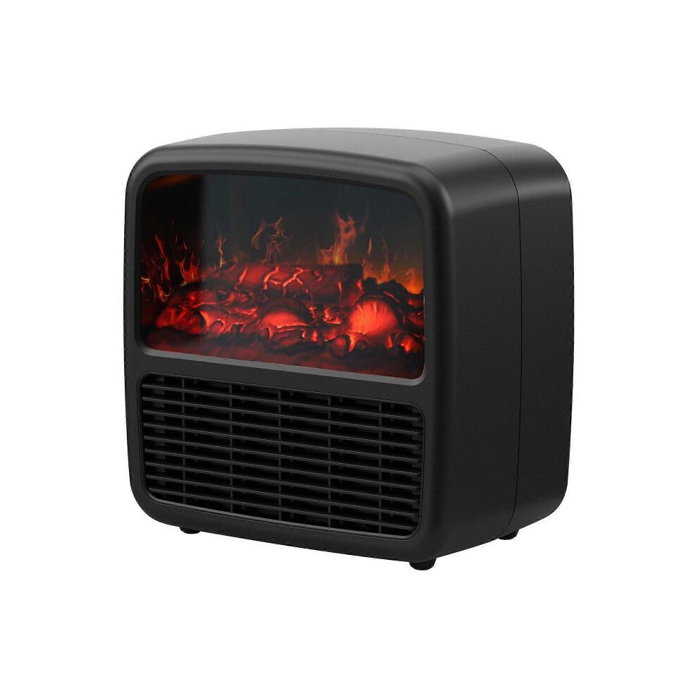 Electric Fireplace Heater, 1500W Portable Space Heater, Small Fireplace with Realistic 3D Flame Effect, Overheating Protection, Portable Mini Fireplac