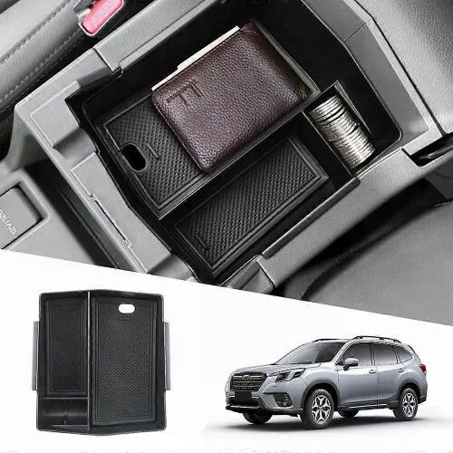 ABS Car Center Console Organizer Tray for Subaru Forester Interior Armrest Insert Storage Box 1