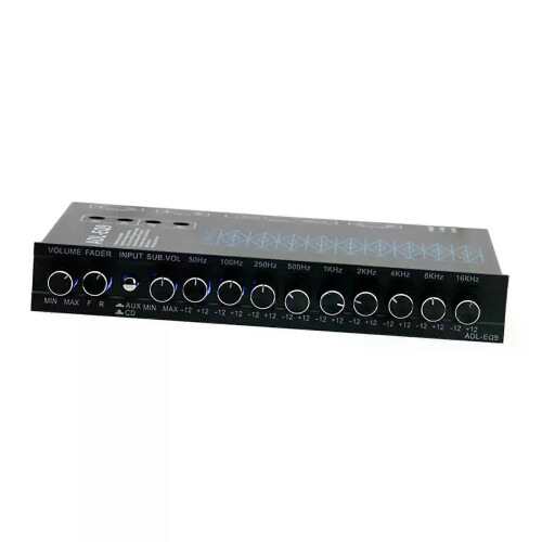 9 Band Equalizer 12V DC DSP Chip Justerbar med CD AUX Input Metal 9 Equalization Bands EQ för båt 2