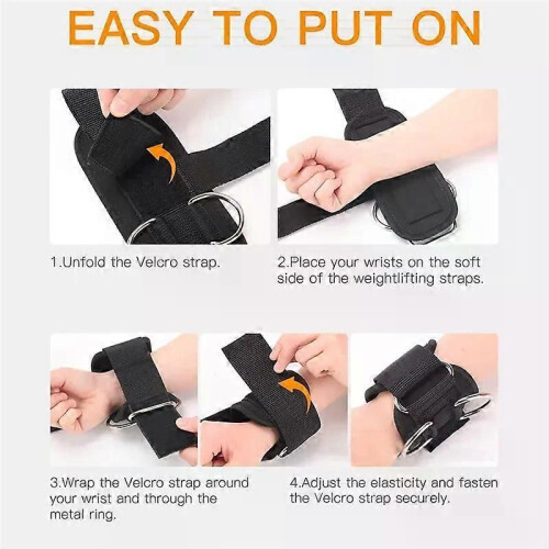 ABVB-D-Ring Enhanced Weight Lifting Straps For Cable Machines Gym Workout Accessories 1