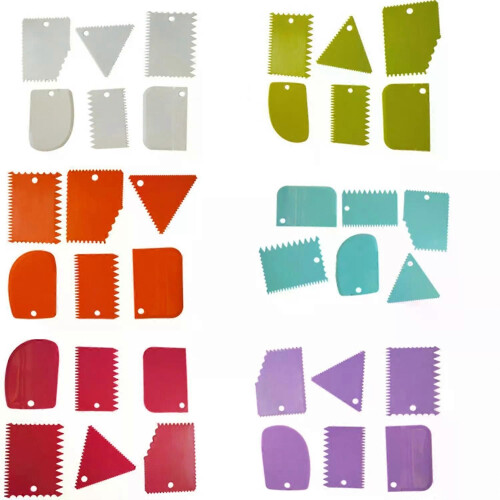 6PCS Pottery Plastic Scraper Tools Clay Sculpture Tooth Shape Pottery Clay Sculpture Carving Tool DIY 2