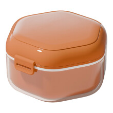 Portable Dental Alignment Box for Mouthguards, Denture Holder, 4 Compartment Storage, Home Soaking Case