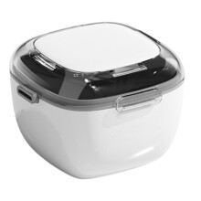 Hygienic Denture Cleaning Organizer with Stackable Drying Compartments for Daily Use and Portable Travel Storage - White