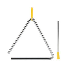 Steel Triangles 6-Inch Metal Dinner Bell, Music Lighting Tool with Fire Path, Durable Strike Triangle