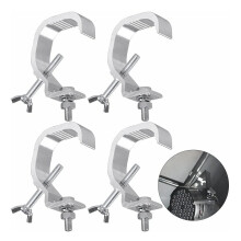 Heavy Duty Stage Light Brackets Set of 4, Non-Slip Cast Aluminium Lamp Hooks for 30-52mm Tube Clamps, DJ Spotlight Accessories