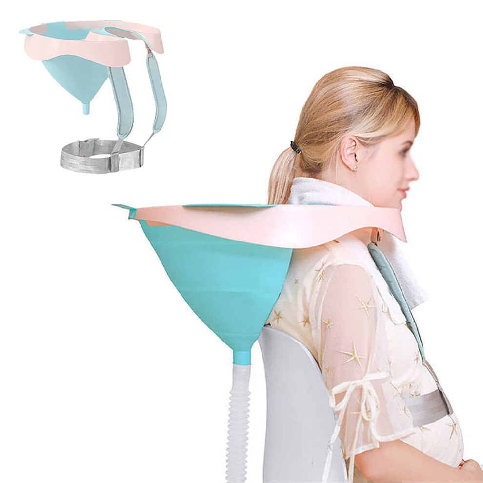 Mobile Hair Washing Basin, Adjustable Neck Size Shampoo Bowl, Easy-Clean Bedside Hair Wash for Seniors, Disabled, and Injured