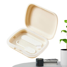 Mouthguard Case, Portable Denture Box for Milky White Braces, Odorless, With Removal Tool and Mouthguard