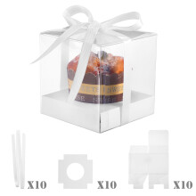 10Stk Transparente Gebäckboxen Aus PVC Für Kuchen Dessert