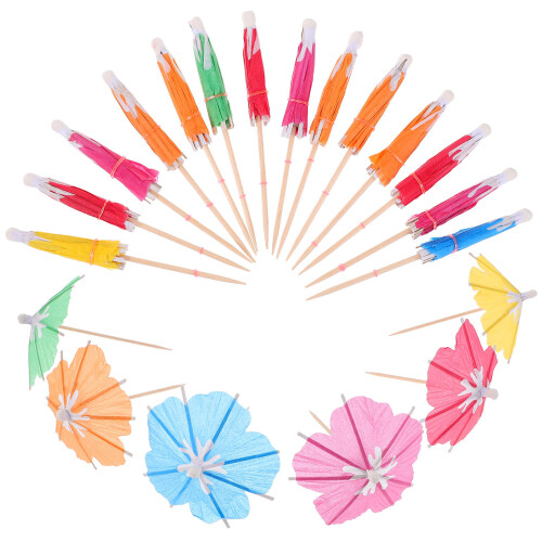 100 Pcs Flowers Small Appetizer Decorations Dessert Picks 2