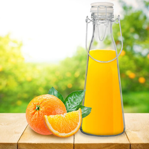 2pcs Clear Cylindrical Glass Juice Bottles For Home Use 1