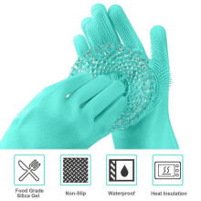 Silicone Dishwashing Gloves Household Gloves And Dog Scratch And Snap Proof Pet Bathing Gloves