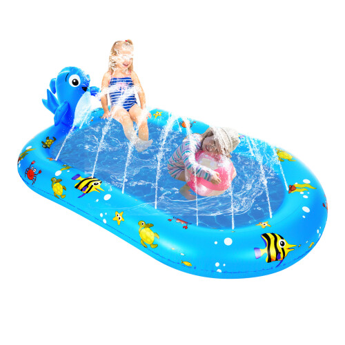 Cute Dolphin Inflatable Sprinkler Pool for Kids 1