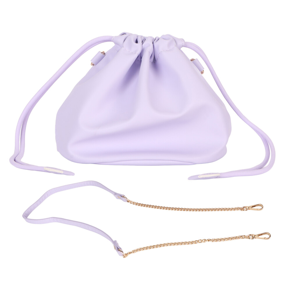 Camera Pu Leather Drawstring Pouch Bag Waterproof Purple 8130196277435