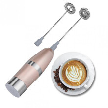 Durable Stainless Steel Drink with Double Spring Whisk Milk Frother