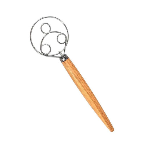 Wooden Handle Whisk Flour Coil Stirrer Egg-Beater Stick Kitchen Baking Tool 1