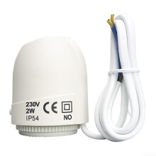 Electrothermal Actuator for Radiators and Underfloor Heating, Normally Open Thermostat Actuator with Cable Kit