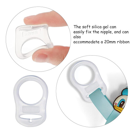 Silicone Button Ring Dummy Adapter Holder, 4-Pack Clip Adapter Ring for Baby Bottles, Soft Silicone Material 1