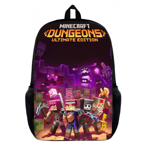 (Pattern 32) Minecraft Kids Backpack – Cartoon Game Themed School ...