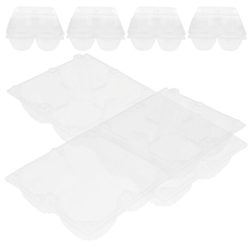 6Pcs Clear PVC Egg Cartons Bulk Reusable Egg Holder for Fridge Storage