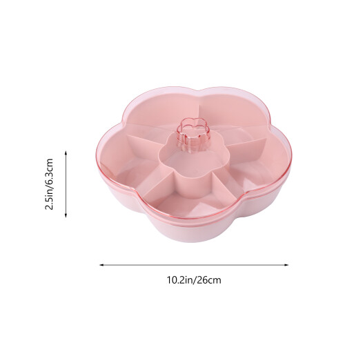 1Pc Pink Petal-Shaped Creative Fruit Plate Candy Storage Box 1