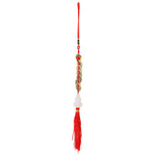 Antiker Kupfer- und weißer Jadestein Glücks-Münzdekoration 39 cm, Auto/Home Gute Wünsche
