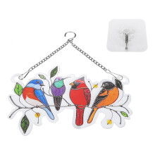 Suspensions pour fenêtre d'oiseaux en PVC multicolore 15,4 10,7 cm