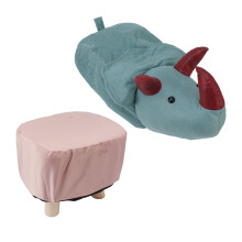 Cute Animal Footstool with Soft Padded Cushion and