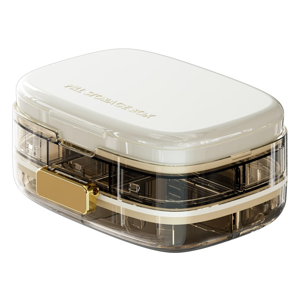 10 Division Pill Container White for Daily Medication Management, Office Use, and Organized Storage