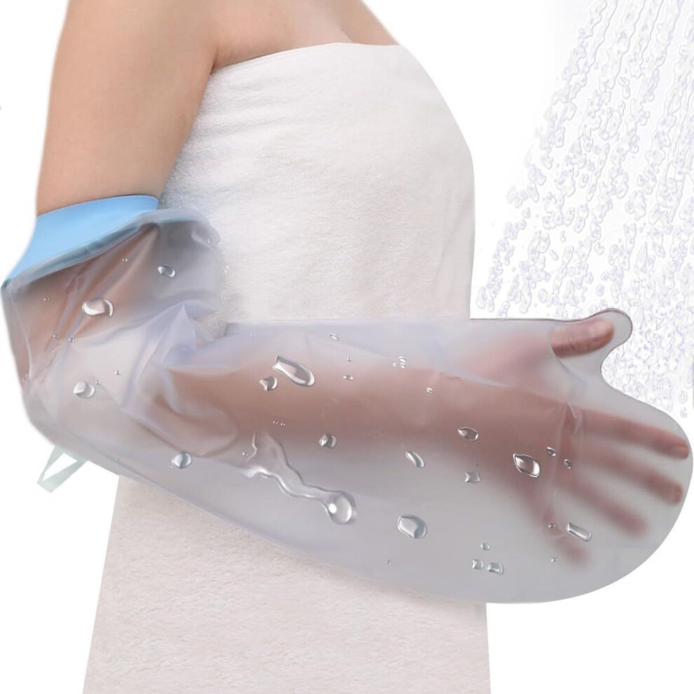 Arm Shower Protection Cover, Waterproof Plaster Arm Sleeve, Reusable Short Sleeve for Bathing and Showering