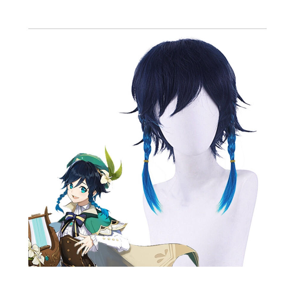 (Venti) Venti Impact Genshin Keqing Yae Miko Cosplay Wigs Heat Synthetic Resistant Hair