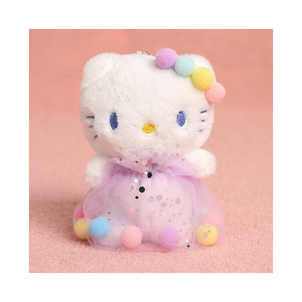 (Purple Cat) Hello Kitty Plush Toy Pendant Short Pile Fabric Backpack Accessory Collectible-image-OPC-PK7WR52-NEW