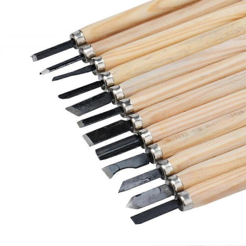 12Pcs Wood Carving Hand Woodworking Tool Set Woodworkers Gouges 2