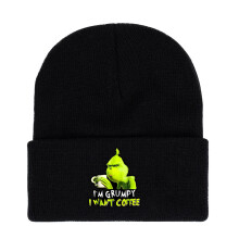 (Style1)The Grinch Print Muster Strickmütze Herbst Winter Warmhalten Mütze Geschenk Mode