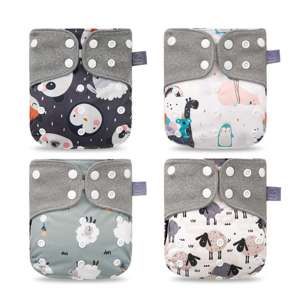 4pcs/pack Baby Cloth Diapers Washable Reusable