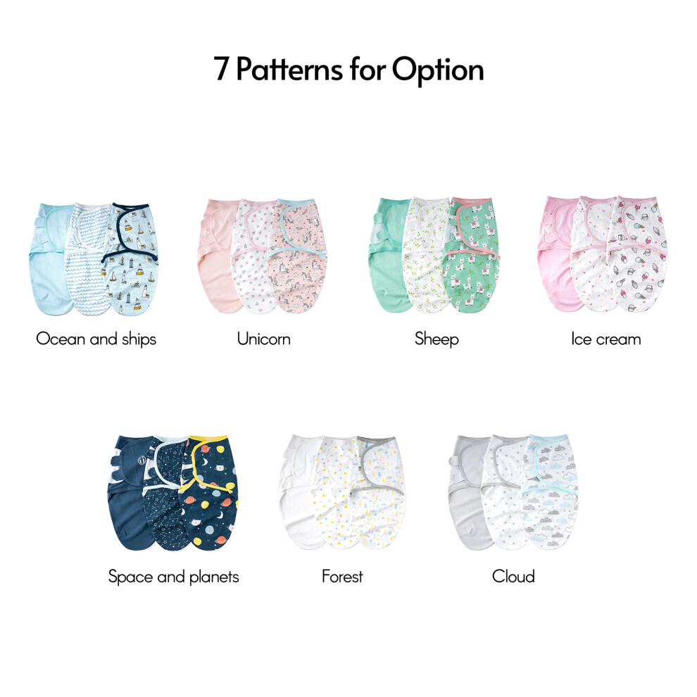insular SU3007 3PCS Baby Swaddle Wrap Blanket Soft