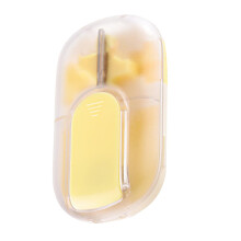 Tablet Crusher, Pill Splitter - Reusable Pill Mill for Travel, Home, School - Professional Medicine Organizer in Yellow