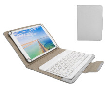 Universelle weiße Bluetooth-Tastatur-Tablethülle für 9,7-10,1 Zoll