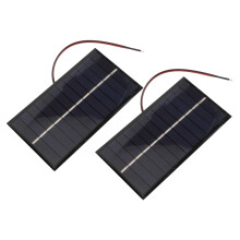 2 Stück 1W 6V Polykristallines Solarmodul mit Kabel für Telefone/Tablets 110x60mm