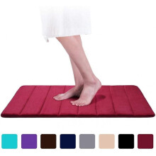 (30*50cm, wine red) Bathroom Bath Rug Absorbent Non-Slip Bath Mat Washable Bath Mat-30x50 Cm(Beige)
