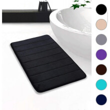 (70*120cm, Black) Bathroom Bath Rug Absorbent Non-Slip Bath Mat Washable Bath Mat-30x50 Cm(Beige)