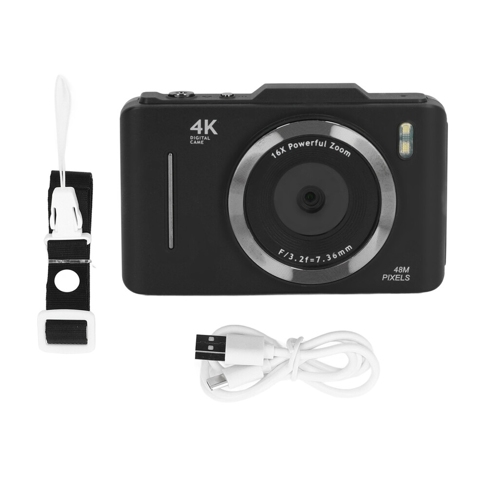 4K Digital Camera 48Mp 2.8 Inch Ips Hd Screen 16X Black 8130196297617