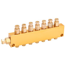 Lubrication Oil Distributor Brass Divider Valve Adjustable 1 in 7 Out System