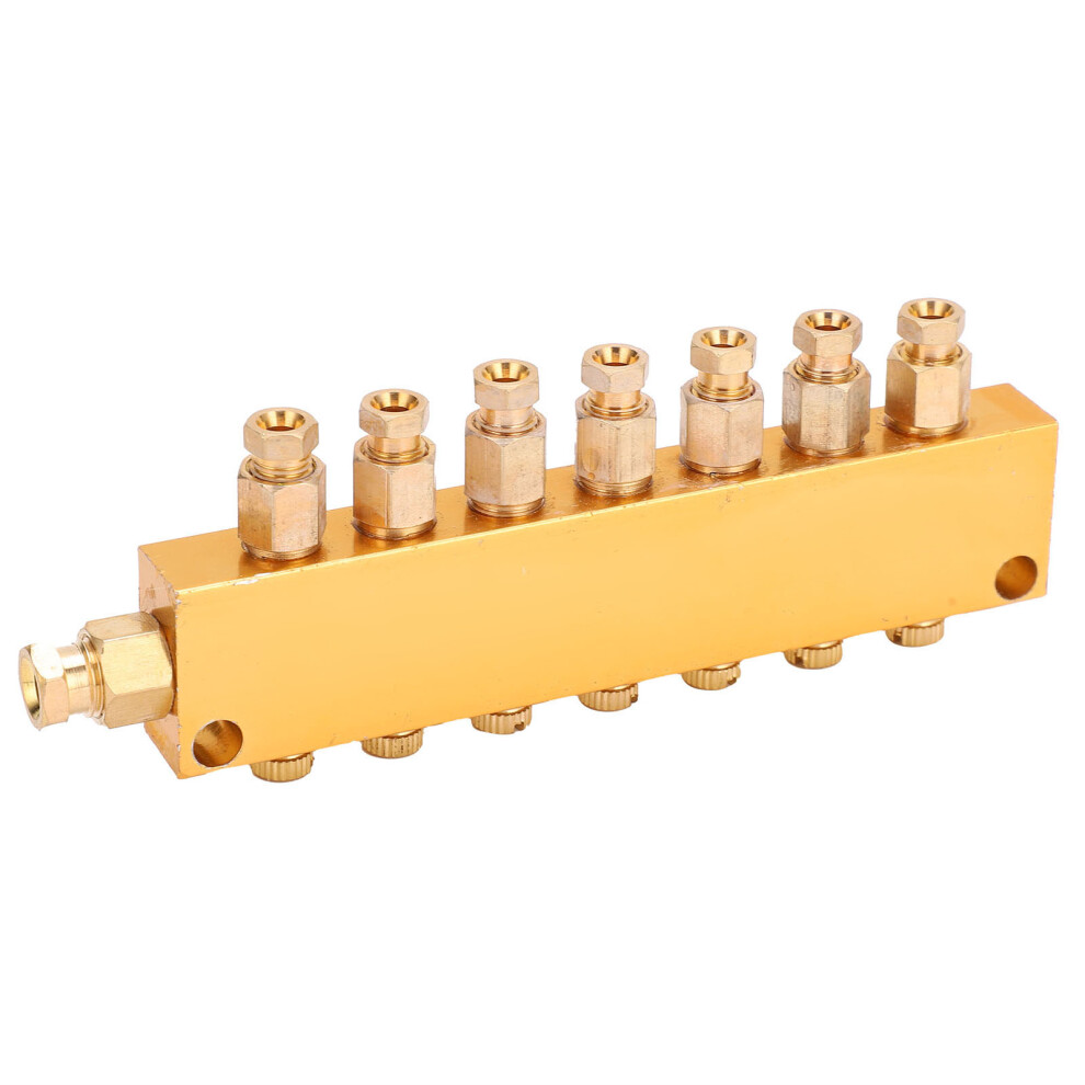 Lubrication Oil Distributor Brass Divider Valve Adjustable 1 In 7 Out System 6901345702625