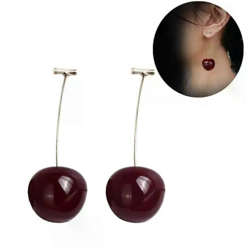 Orecchini da donna a forma di ciliegia dolce, pendenti, orecchini da giacca, gioielli per feste, regali 1