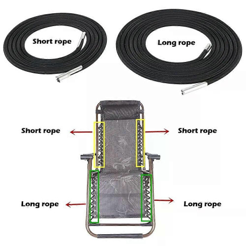 Zero Gravity Chair Repair Snör Kit Byte av elastiska linor Reparationsverktyg för att reparera vilstolar 2