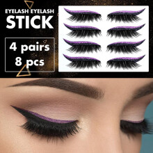 Wiederverwendbare 4 Paare Wasserfeste Eyeliner- und Wimpernaufkleber Einfach anzuwenden & zu entfernen