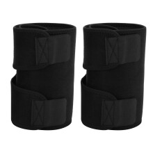 2 Stück Elastische Kompressionsbeinstützgurt Wrap Schutz, XL Schwarz