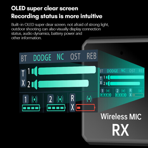 2.4GHz Wireless Lavalier Microphone System Clip-on 2