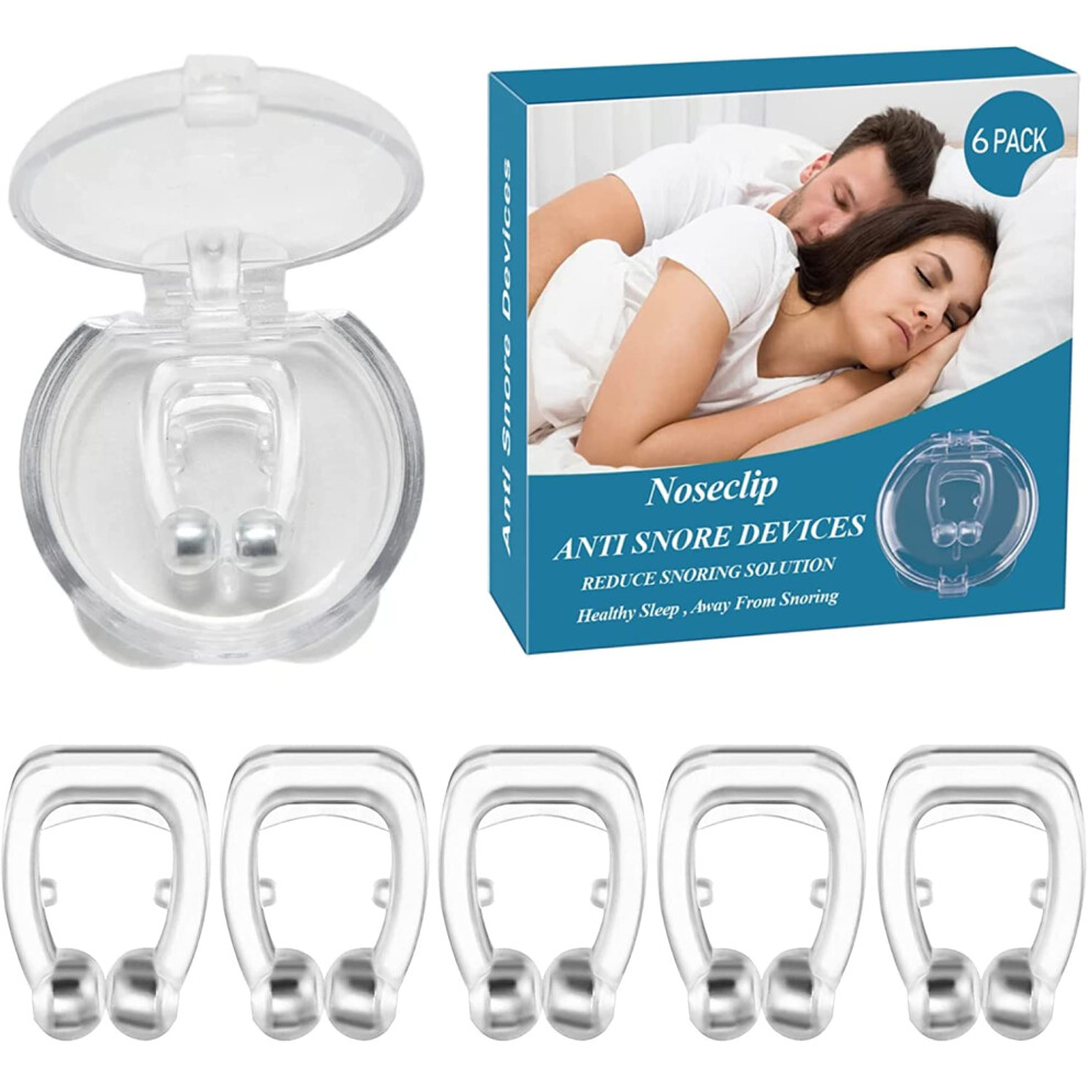 Anti Snoring Magnetic Nose Clip Set of 6 - BPA-Free Silicone, Odourless, Reusable Snore Stopper for Better Sleep Quality