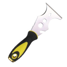 15-in-1 Multi-Purpose Putty Knife, Steel Paint Scraper, Wallpaper Removal Tool, Yellow, One Size Z3O6
